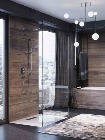 W łazience zastosowano armaturę podtynkową z serii KLUDI AMEO