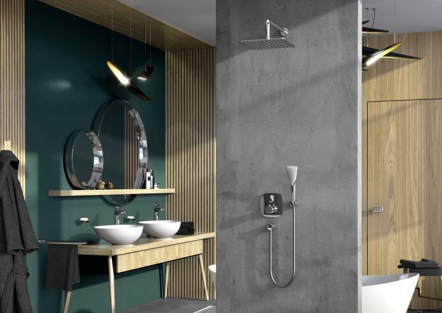 Na zdjęciu podtynkowa armatura łazienkowa z serii KLUDI AMBIENTA