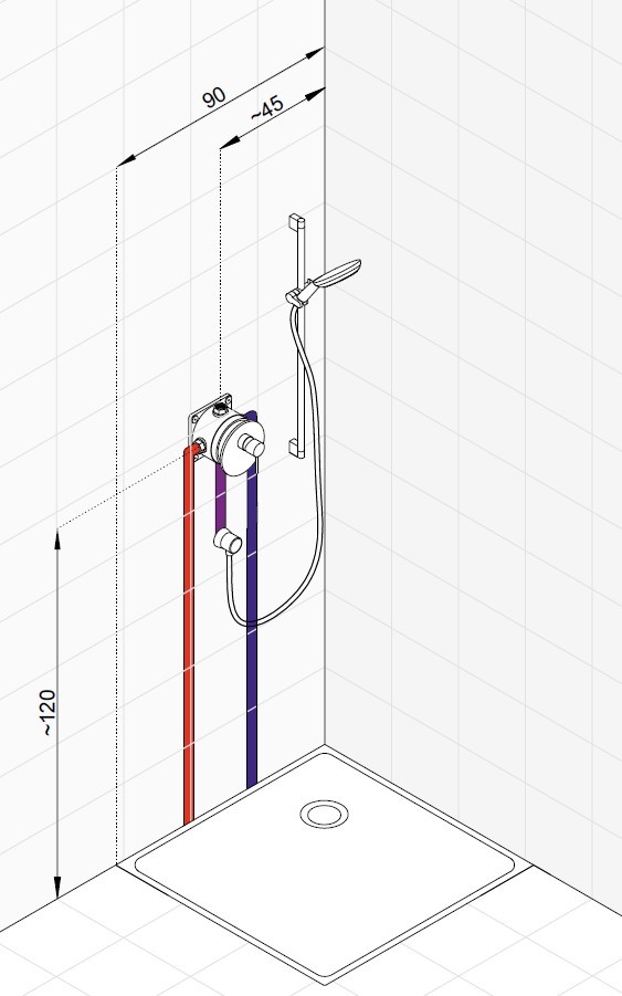 Podomítková sprchová baterie se sprchovou soupravou