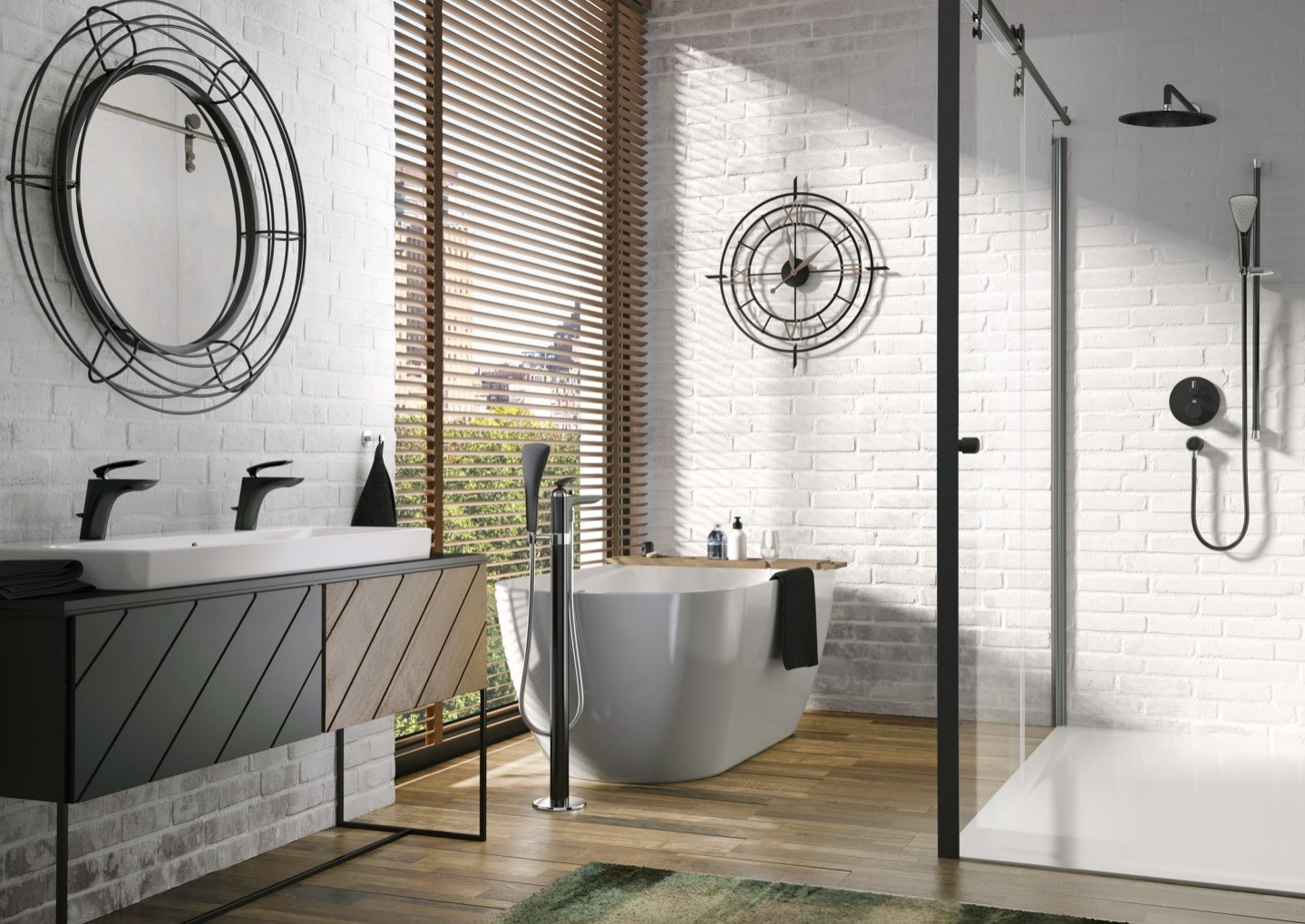 Zdjęcie prezentuje kolekcję armatur KLUDI BALANCE Black