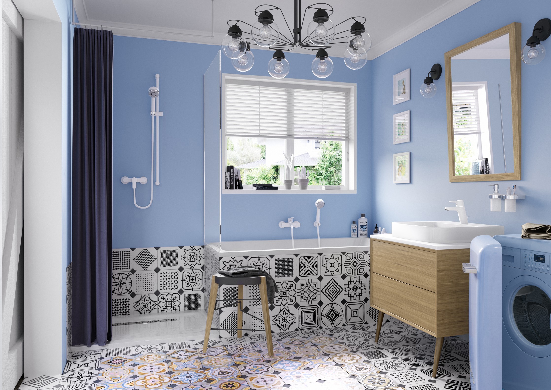 Na zdjęciu przedstawiono armaturę łazienkową z serii KLUDI PURE&EASY 